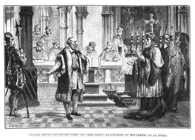 Galilée (1564-1642) rétracte sa théorie du mouvement de la terre devant les juges du Saint-Office - French School
