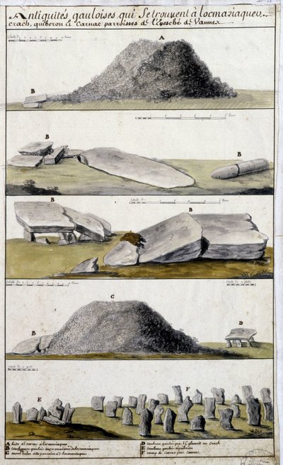 Antiquités gauloises situées à Locmaziaquev, Crach, Quiberon et Carnac, paroisses de l
