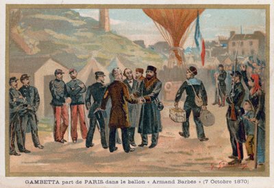 Gambetta quitte Paris en montgolfière Armand-Barbès - French School