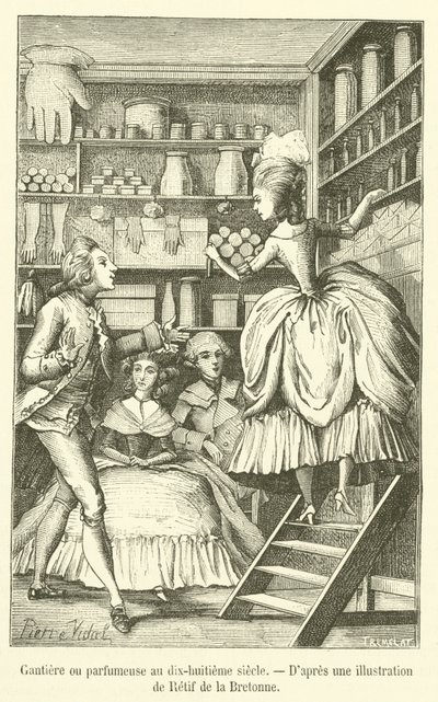 Gantière ou parfumeuse au dix-huitième siècle - French School