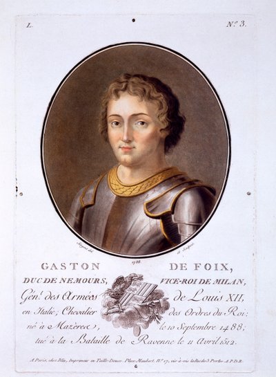 Gaston de Foix, Duc de Nemours, de Portraits des grands hommes, femmes illustres, et sujets mémorables de France, publié 1787-92 - French School