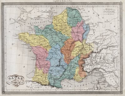 La Gaule divisée en provinces romaines - Planche extraite de l