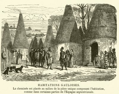 Maisons gauloises (gravure) - French School