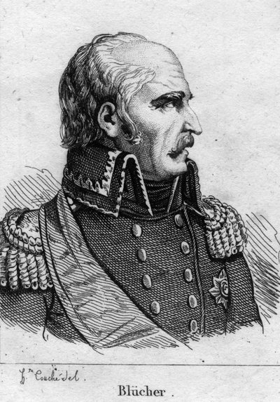 Gebhard Leberecht, prince Blücher von Wahlstatt (1742-1819), maréchal prussien. Gravure du XIXe siècle. - French School