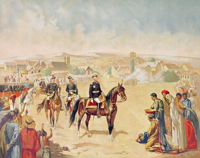 Général Jacques Achille Duchesne (1837-1918) entrant à Tananarive, Madagascar, 1er octobre 1895 - French School