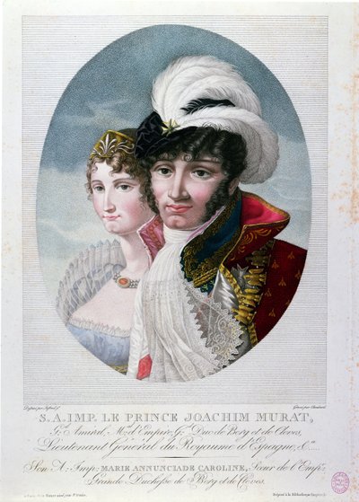 Général Joachim Murat (c.1767-1815) et sa femme Caroline Bonaparte (1782-1839) - French School