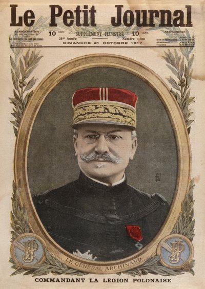 Général Louis Archinard, illustration de couverture du Petit Journal, supplément illustré, 21 octobre 1917 - French School
