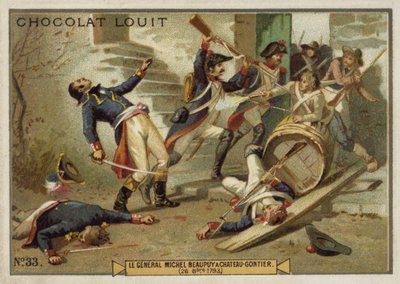 Le général Michel de Beaupuy blessé à Château-Gontier, Insurrection vendéenne, Révolution française, 26 octobre 1793 - French School