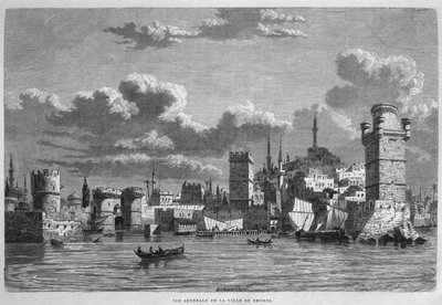 Vue générale de Rhodes, de La Syrie d