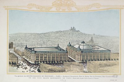 Vue générale du grand magasin parisien Printemps, 1911 - French School