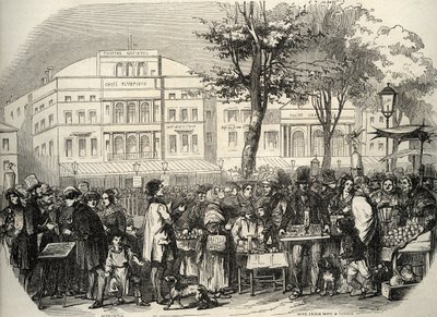 Vue générale du boulevard du Temple à Paris - marchands ambulants - Paris - Vue générale du boulevard du Temple - Marchands ambulants - Gravure dans 