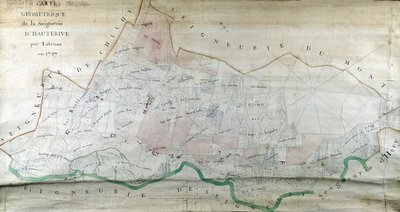 Carte géométrique de la seigneurie de Hauterive par Labrune en 1787 - French School