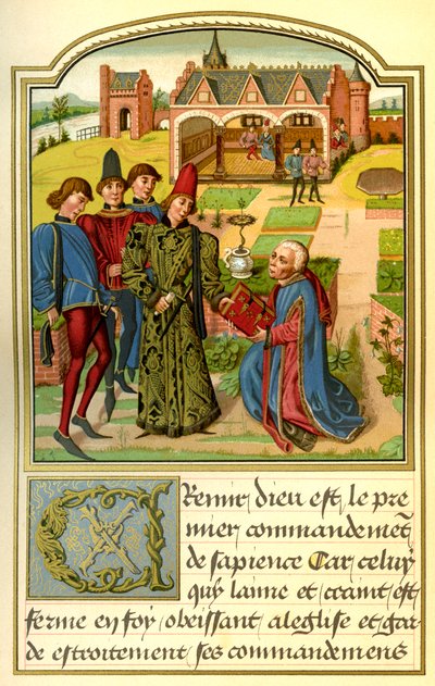 Georges Chastellain présentant son livre - French School