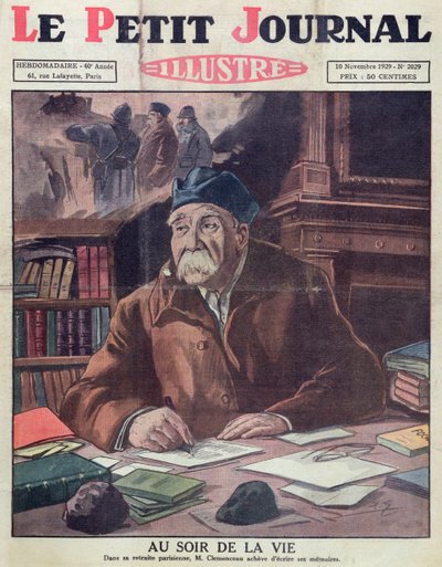 Georges Clemenceau (1841-1929) âgé, couverture de Le Petit Journal 10 novembre 1929 - French School