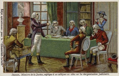 Georges Danton, ministre de la Justice, expliquant ses idées sur la réorganisation judiciaire à ses collègues, 1792 - French School