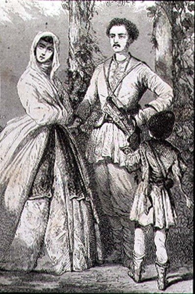 Costumes géorgiens dans les années 1860 - French School