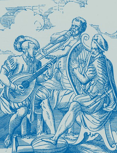 Musiciens allemands jouant du luth et de la guitare - French School