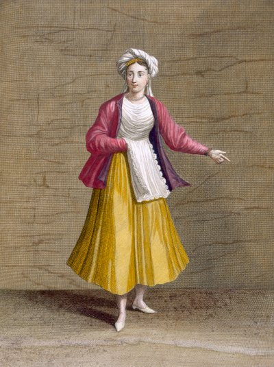 Jeune fille de Saint-Jean de Patmos, de la Collection de Cent Estampes Représentant les Différentes Nations du Levant par Charles de Ferriol, gravée par Gerard Scotin, 1707-08 - French School