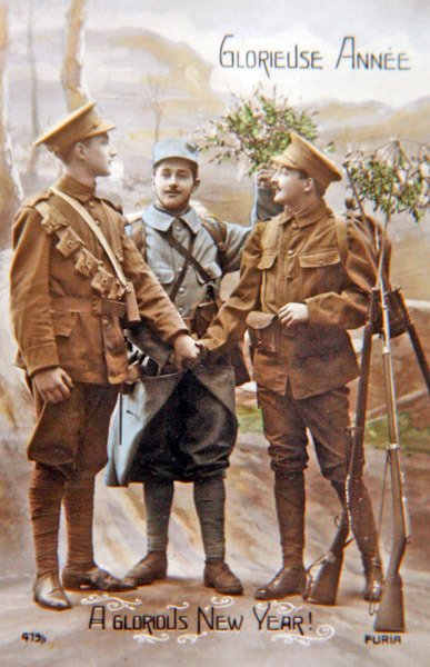 Glorieuse Année - carte postale posée de la Première Guerre mondiale - French School