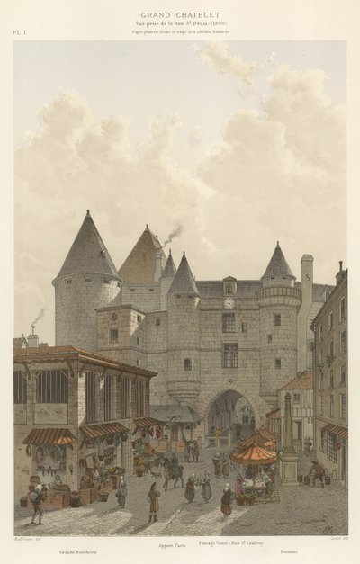 Grand Châtelet, Vue prise de la Rue St Denis, 1800 - French School