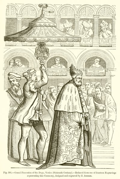 Grande procession du Doge, Venise - French School