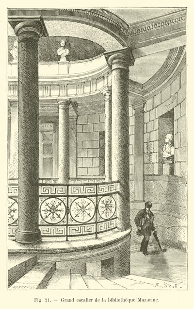 Grand escalier de la bibliothèque Mazarine - French School