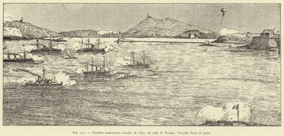 Grandes manœuvres navales de 1891, en rade de Toulon; l