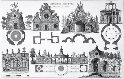Conceptions de grottes de Jardins Anglo-Chinois par George Louis Le Rouge, publié 1775-78 - French School
