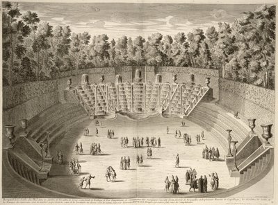 Bosquet de la Salle du Bal, Versailles, de Les Plans, Profils et Élévations des Ville et Château de Versailles, gravé par Lucas, publié vers 1715 - French School