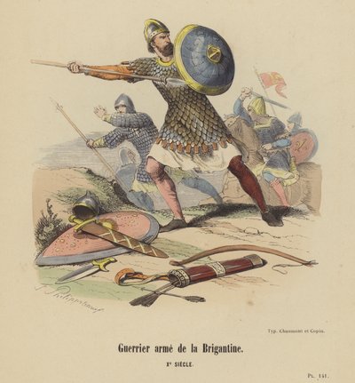 Guerrier armé de la Brigantine, Xe Siècle - French School