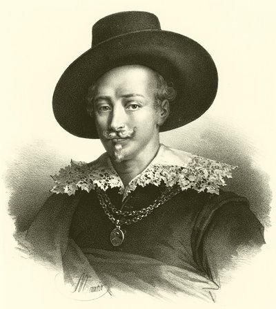 Portrait de Guido Reni (gravure) - French School