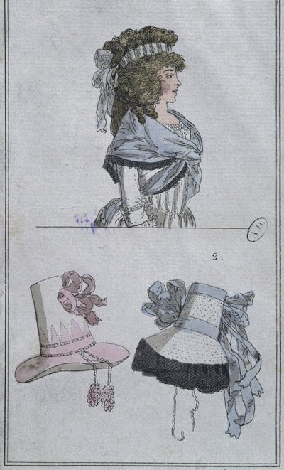 Coiffures et chapeaux - French School