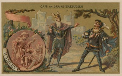 Hamlet - Illustration de la scène de la pièce de William Shakespeare - French School