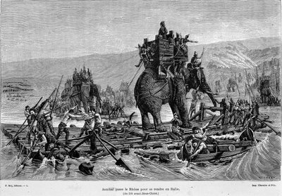 Hannibal passe le Rhône vers l