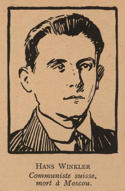 Hans Winkler, communiste suisse (lithographie) - French School