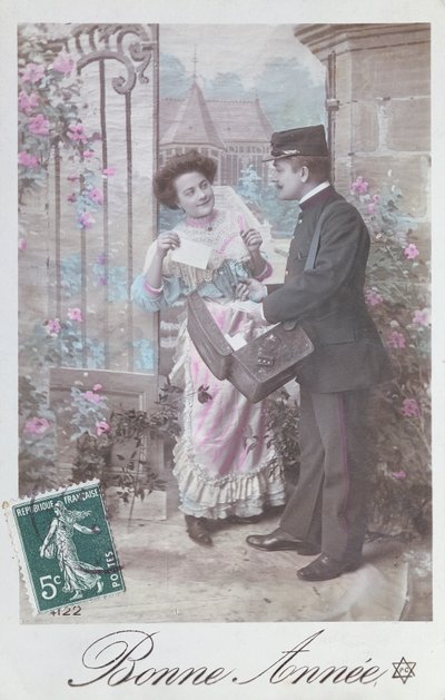 Carte postale de Bonne Année, début du XXe siècle - French School