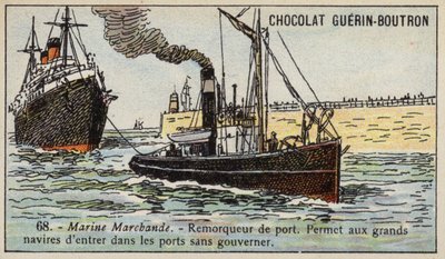 Remorqueur de port (chromolithographie) - French School
