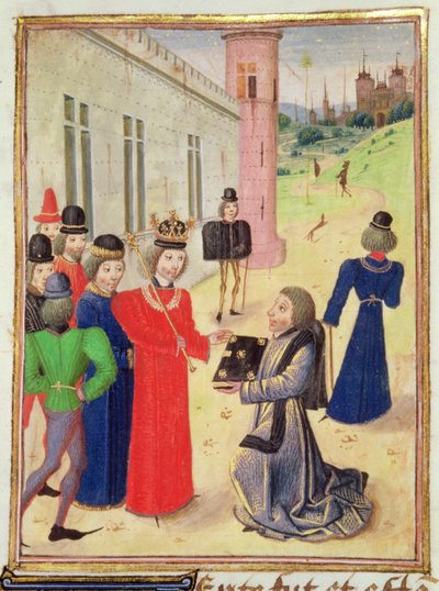 Froissart présente son livre à Richard II, de la Chronique de Froissart, Vol IV - French School