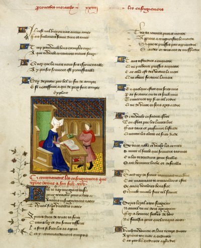 Harley 4431, f.261v Christine de Pisan et son fils, illustration de 