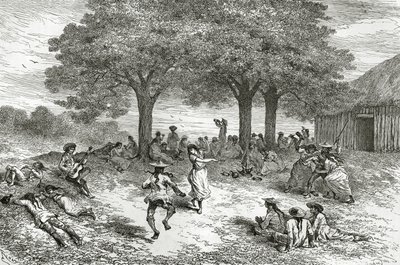Récolte de coca, Pérou, illustration de la revue Le Tour du Monde, 1877 - French School