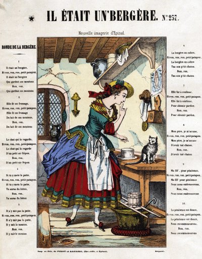 Elle était bergère. Chanson enfantine. Image d