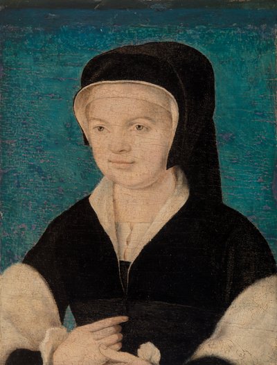 Tête de femme sur fond bleu - French School