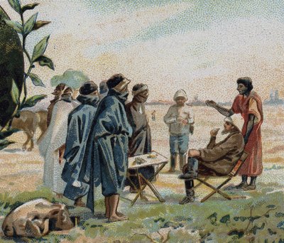 Henri Duveyrier, géographe et voyageur français (1840-1892), parlant avec les Touareg d