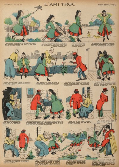 Henriette et Troc le singe - French School
