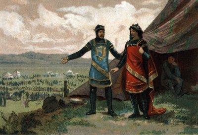Henri Ier, roi de France (1008-1060) reçut le duc de Normandie Robert le Diable (également connu sous le nom de Le Magnifique) et lui fournit une armée pour reprendre son royaume - French School