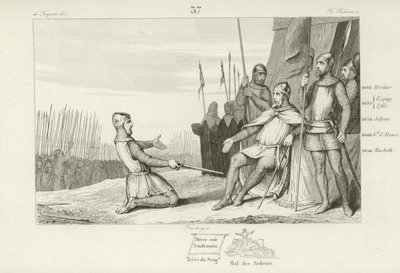 Henri Ier de France pardonnant à son frère, Robert le Vieux, 1031 - French School