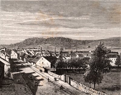 Héricourt - département de Saône-et-Loire - gravure dans "La France illustrée : géographie, histoire, administration statistique" par V.A. Malt-Brown. 1884 - French School