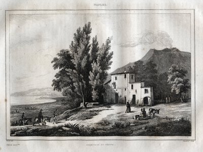 Ermitage du Vésuve - ERMITAGE DU VESUVE NAPLES ITALIE - Vesuvio Gravure de « L