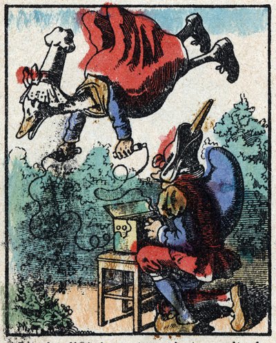 Histoire du Dr. Pulcinella (Polichinelle). Gravure sur bois d