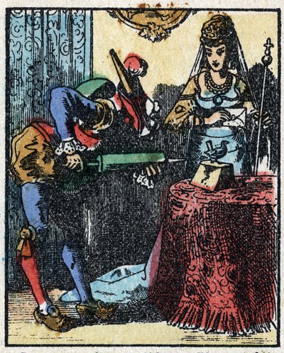 Histoire du Dr. Pulcinella (Polichinelle). Gravure sur bois de l